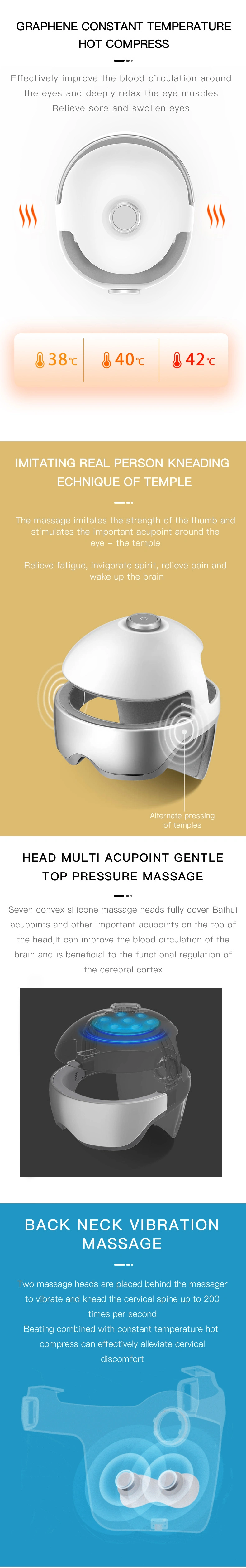 Basic Customization Electric Massage Machine Sleep Insomnia Voice Broadcast Vibration Neck Eye Head Massager